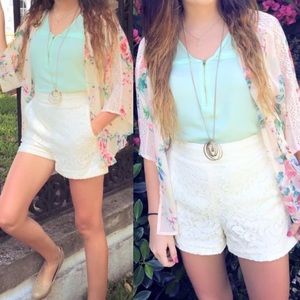 Short Sleeve Floral Kimono